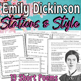 Emily Dickinson 8 Poetry Analysis Stations & Style Study