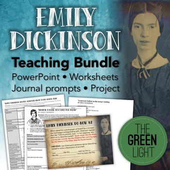 Preview of Emily Dickinson Poetry Worksheets, PowerPoint, Project, and Journal Prompts