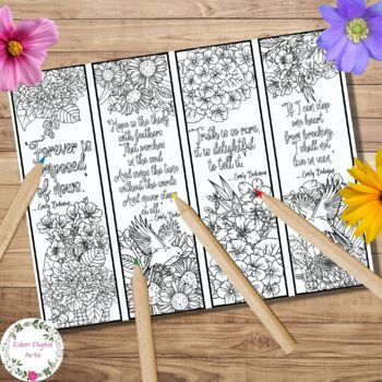 Emily Dickinson Quotes Coloring Bookmarks Poetry Women in History ...