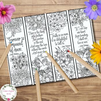 Emily Dickinson Quotes Coloring Bookmarks Women in History Relaxing Zen ...