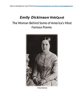 Preview of Emily Dickinson WebQuest