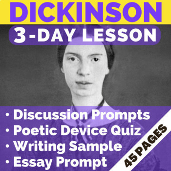 Preview of Emily Dickinson's 10 BEST Poems | Discussion Questions, Quizzes, Assignment, Key