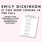 Emily Dickinson's "If You Were Coming in the Fall" Poetry 