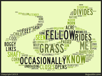 Preview of Emily Dickinson's "A Narrow Fellow in the Grass" Word Cluster