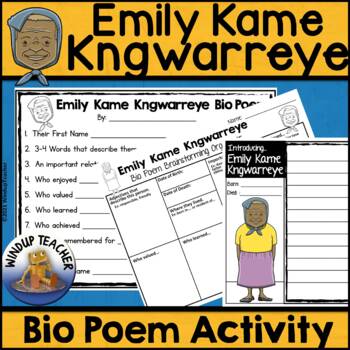 Preview of Emily Kame Kngwarreye Biography Poem Activity and Writing Paper