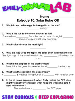 emily's wonder lab experiments list