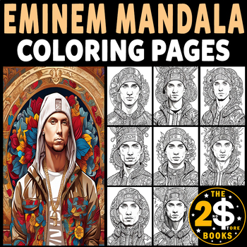 Preview of Eminem Mandala Coloring Book – 10 Pages