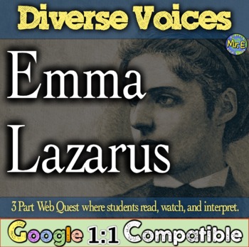 Preview of Emma Lazarus Web Quest Activity | Diverse Voices Project | 3 Part Web Quest