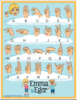 Preview of Emma and Egor Learn to Sign Their ABC's -- Cheat sheet