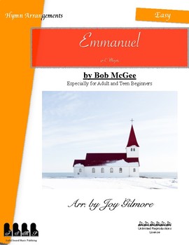 Preview of Emmanuel in C: Hymn Arrangements for adult and teen beginners Studio License