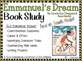 Preview of Emmanuel's Dream- Book Study -Growth Mindset - Biography & Reading Comprehension