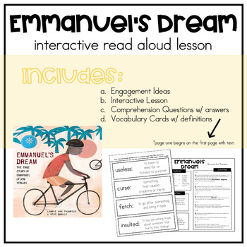 Preview of Emmanuel's Dream | Interactive Read Aloud