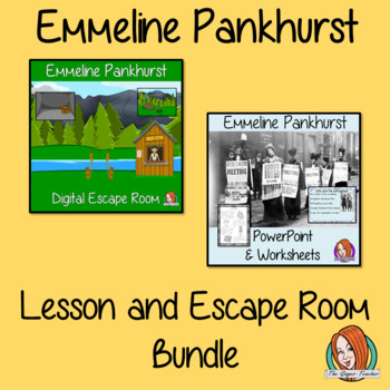 Preview of Emmeline Pankhurst Lesson and Escape Room Bundle