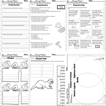 Emmet Otter's Jug Band Christmas Read Aloud Comprehension Book Study  Companion
