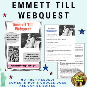 Preview of Emmett Till Webquest