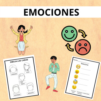 Preview of Emociones- Emotions-Spanish class for beginners+Worksheets+Activities+Song