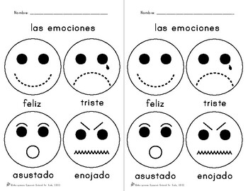 Emociones Worksheets | Emotions PK-Elementary by Mariposas Spanish School