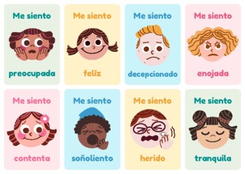 Emociones flashcards Emotions in spanish by Languages with Fanniela