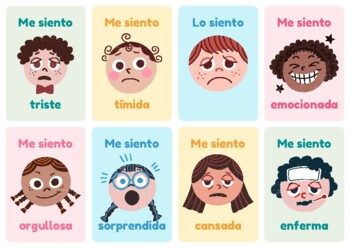 Emociones flashcards Emotions in spanish by Languages with Fanniela