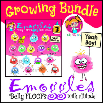 Preview of Emoggles Growing Bundle. Belly Button Poofy Dinks! Clipart in full Color.