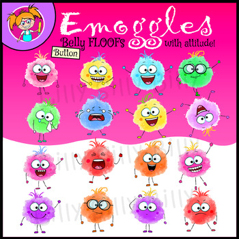 Preview of Emoggles. Belly Button Poofy Dinks! Clipart in full Color. {Lilly Silly Billy}