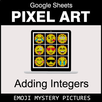 Preview of Emoji - Adding Integers - Google Sheets Pixel Art