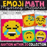 Emoji Addition to 20 Color by Number | Addition to 20 Myst