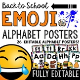 Emoji Classroom Decor: Editable Alphabet Posters