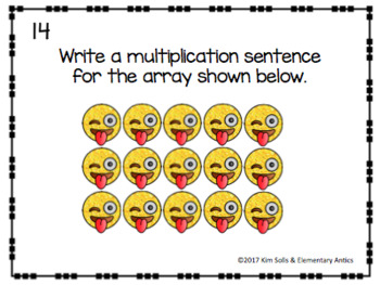 Emoji Array Task Cards Multiplication & Repeated Addition by Kim Solis