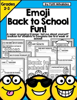 Emoji Back To School All About Me booklet by Patti Mihalides | TpT