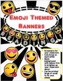 Emoji Banners- Black Background with Yellow Trim