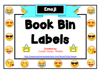 Preview of Emoji Classroom Library Book Bin / Basket Labels - EDITABLE!