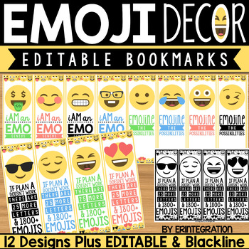 emoji bookmarks editable by erintegration teachers pay teachers