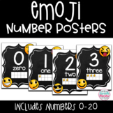 Emoji Chalkboard Decor Number Posters