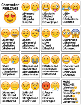 Emoji Character Feelings & Traits by Adrienne Wiggins | TpT