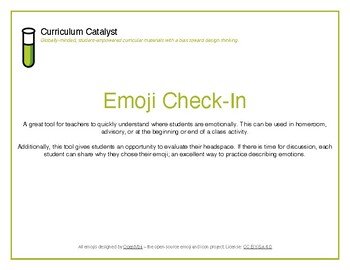 Preview of Emoji Check-In: SEL, Advisory, Homeroom Activity