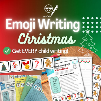 Preview of Emoji Christmas Printable Writing Activity- Short Power Paragraph & Art
