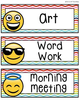 Emoji Class Daily Schedule by Tails of Teaching | TPT