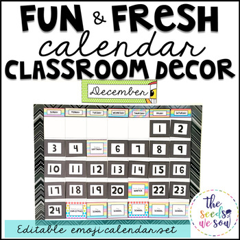 Emoji Classroom Decor: Calendar Set by The Seeds We Sow | TPT