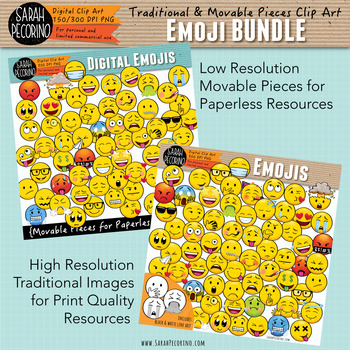 Preview of Emoji Clip Art - Combo BUNDLE {Digital and Traditional Use}