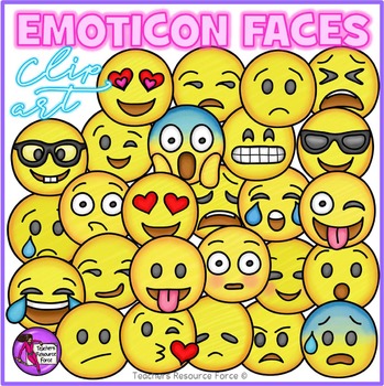 Preview of Emoji Clip Art: Emoji Smiley Faces Emoticons Clipart