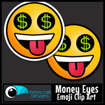 Preview of Money Eyes Emoji Emotions Clip Art