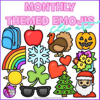 Preview of Emoji Clip Art: Monthly Themed Emojis