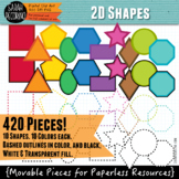 2D Shapes Clip Art: Movable Pieces for Paperless Resources