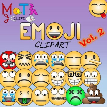 Preview of Emoji Clipart (Emoticons Smileys Faces) vol 2