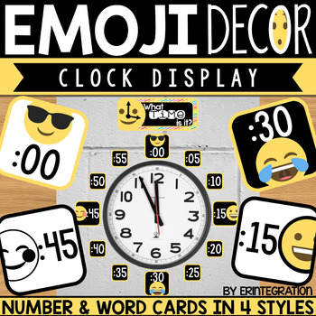 Preview of Emoji Clock Display Classroom Decor