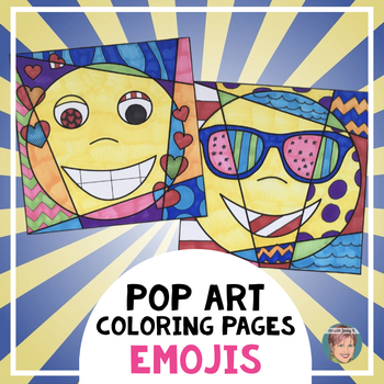 Preview of End of the Year Activity | Emoji Coloring Pages + Writing by Art with Jenny K!