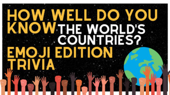 Preview of Emoji Country and Flag Trivia PowerPoint Digital Resources No Prep!