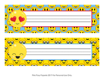 Emoji Desk Name Plates Classroom Decor By Pink Posy Paperie Tpt
