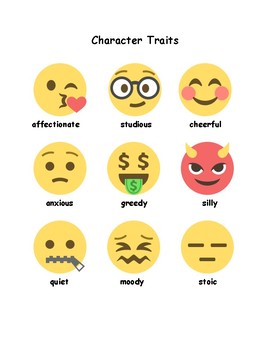 Preview of Emoji ELA Graphic Organizers, Character Development Activities, and More!